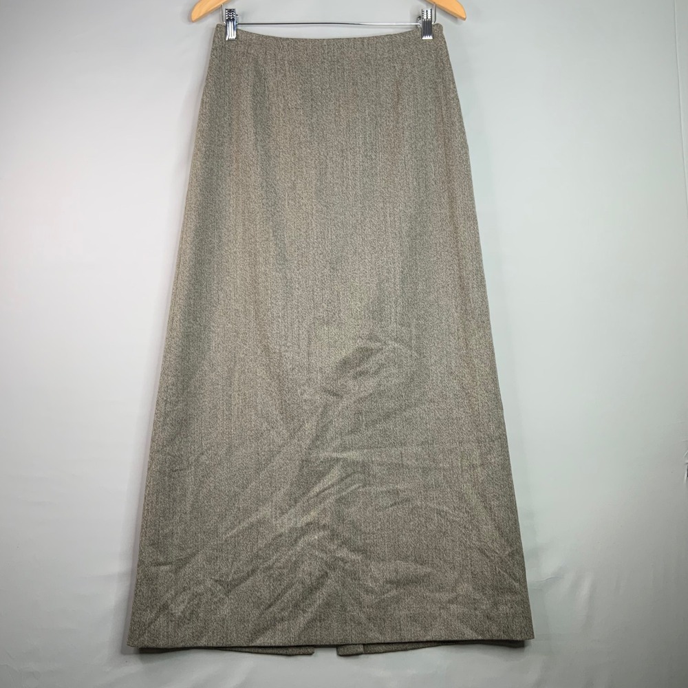 Rena Rowan Women's Maxi Skirt Wool Blend Herringbone Maxi Skirt with‎ Slit